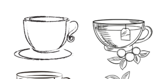 different teas coloring book to print