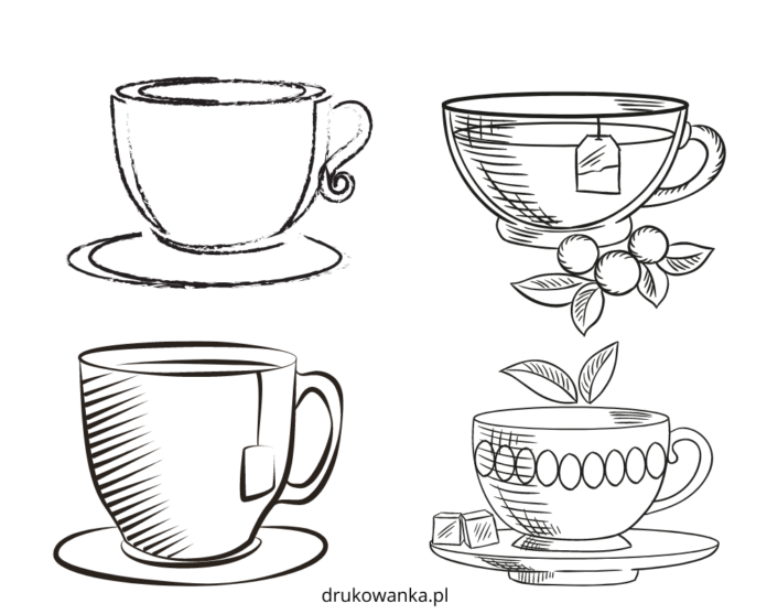 rôzne čaje omaľovánky na vytlačenie