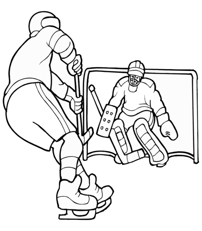 hockey su ghiaccio da colorare libro da stampare
