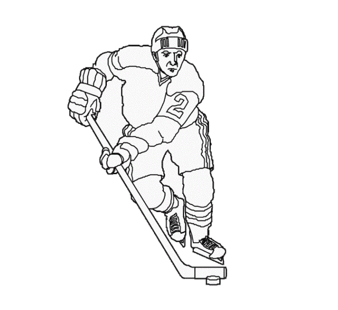 foglio da colorare dell'hockey da stampare