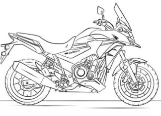 honda motorcykel målarbok att skriva ut