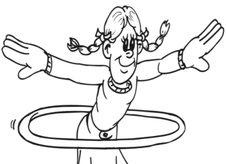 hula hoop exercise coloring book to print