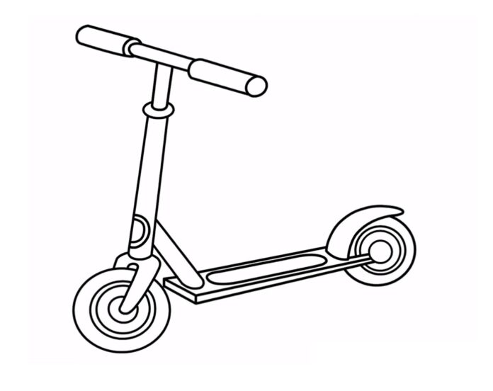 desenho scooter folha de cor para impressão