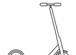 scooter with small wheels coloring book to print