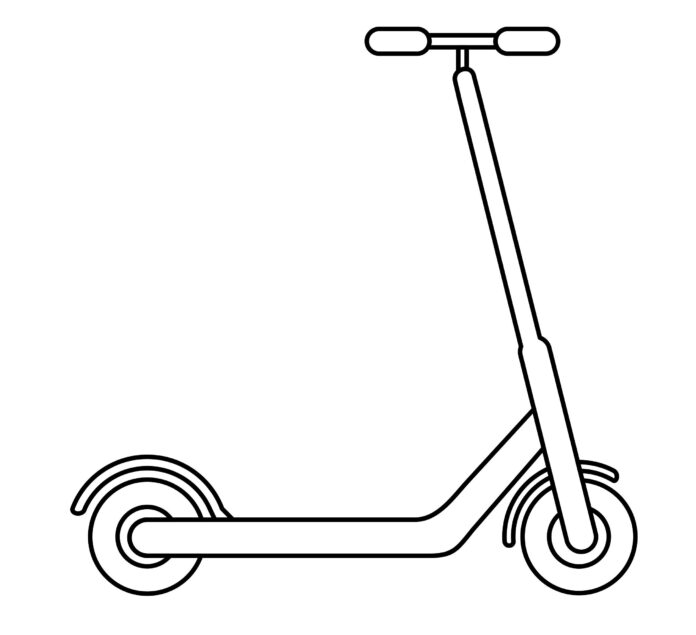 scooter com pequenas rodas para colorir livro para imprimir