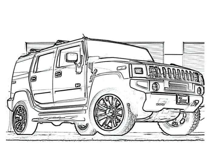 hummer h1 coloring book to print