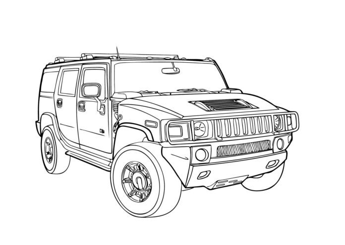 hummer h4 coloring book to print