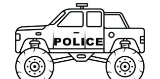 policajný hummer obrázok na vytlačenie