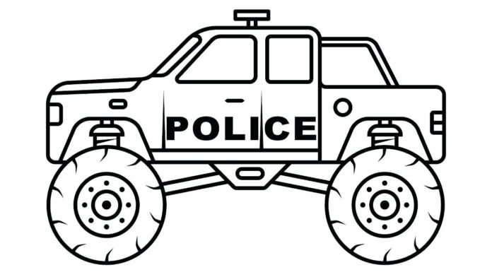 policajný hummer obrázok na vytlačenie