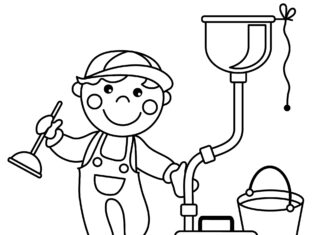 plumber for kids coloring book to print