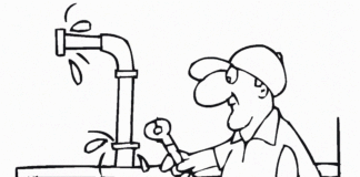 plumber in action coloring book to print