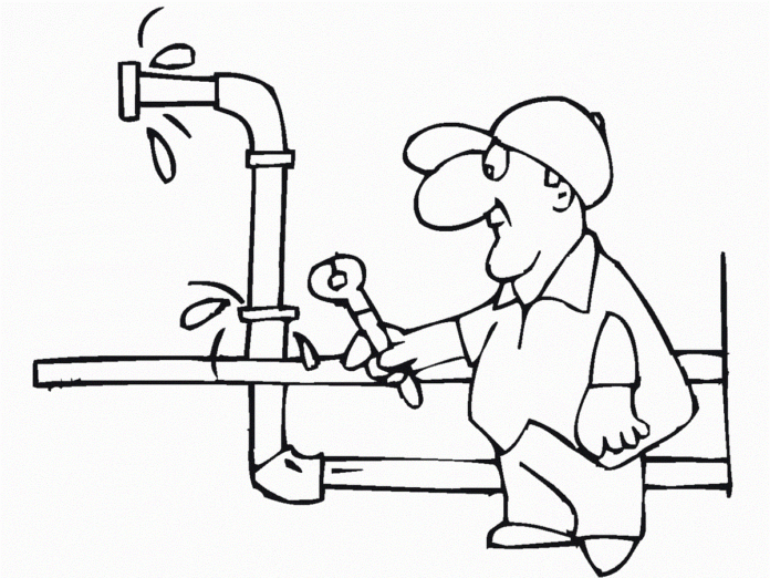 plumber in action 塗り絵の本 印刷用