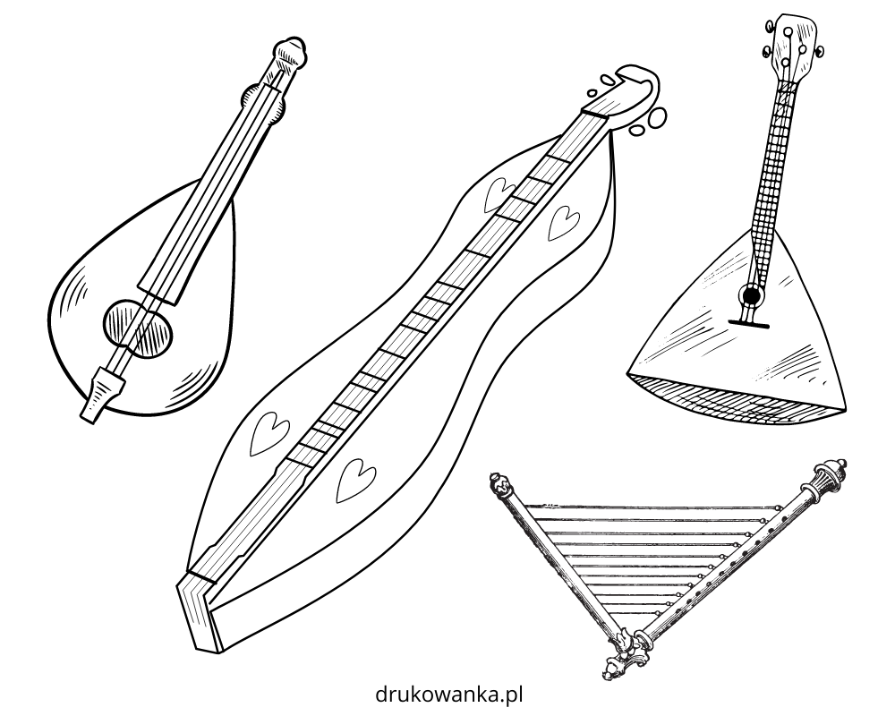 string instruments printable coloring book