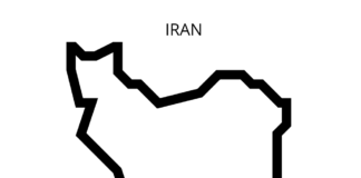 iran mapa kolorowanka do drukowania