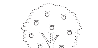 livre de coloriage "Pommes sur l'arbre" à imprimer