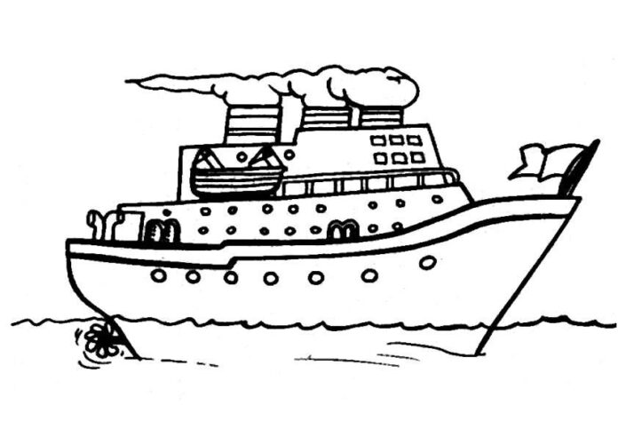 yacht at sea coloring book to print