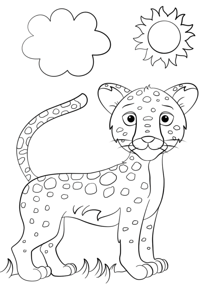 jaguar for kids coloring book to print