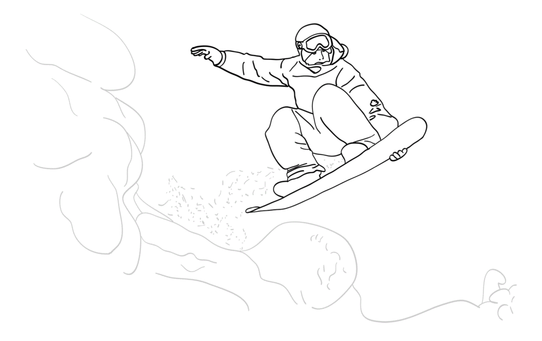 feuille de coloriage de snowboard pour l'impression