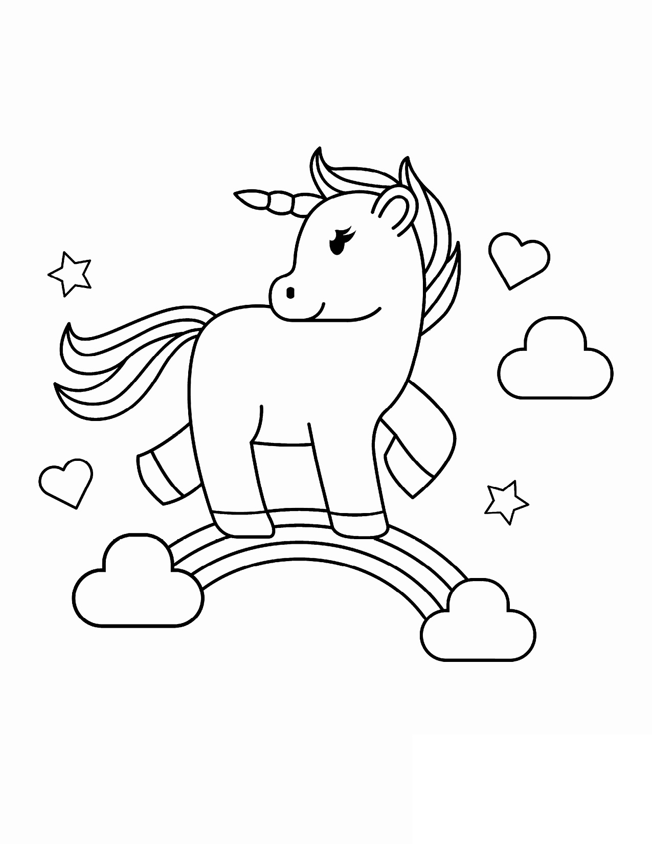 710 Collections Coloring Sheet Unicorn Rainbow  Free