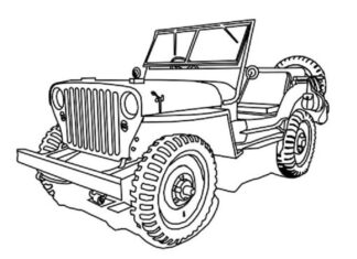libro da colorare jeep dell'esercito da stampare