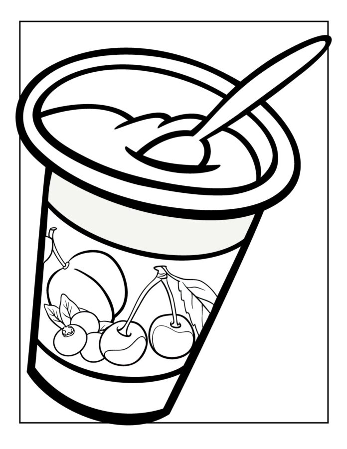 Fruchtjoghurt-Malbuch zum Ausdrucken