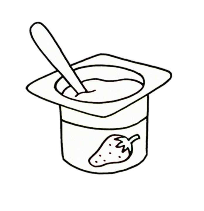jahodové jogurtové omalovánky k vytisknutí