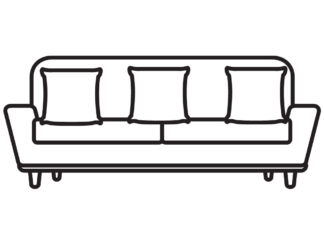sofaen kan udskrives som malebog