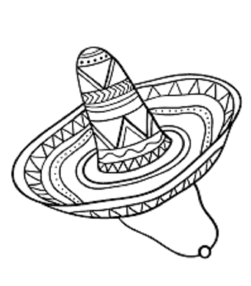Mexický klobouk obrázek k vytisknutí