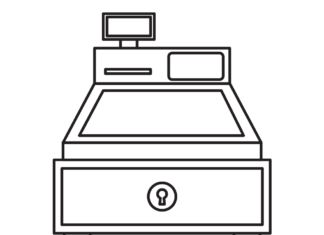 livre à colorier imprimable sur la caisse enregistreuse