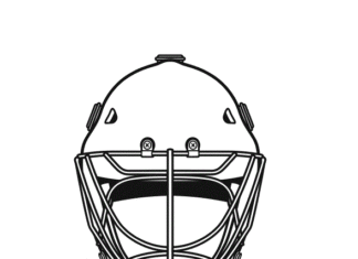 livre à colorier sur les casques de hockey à imprimer