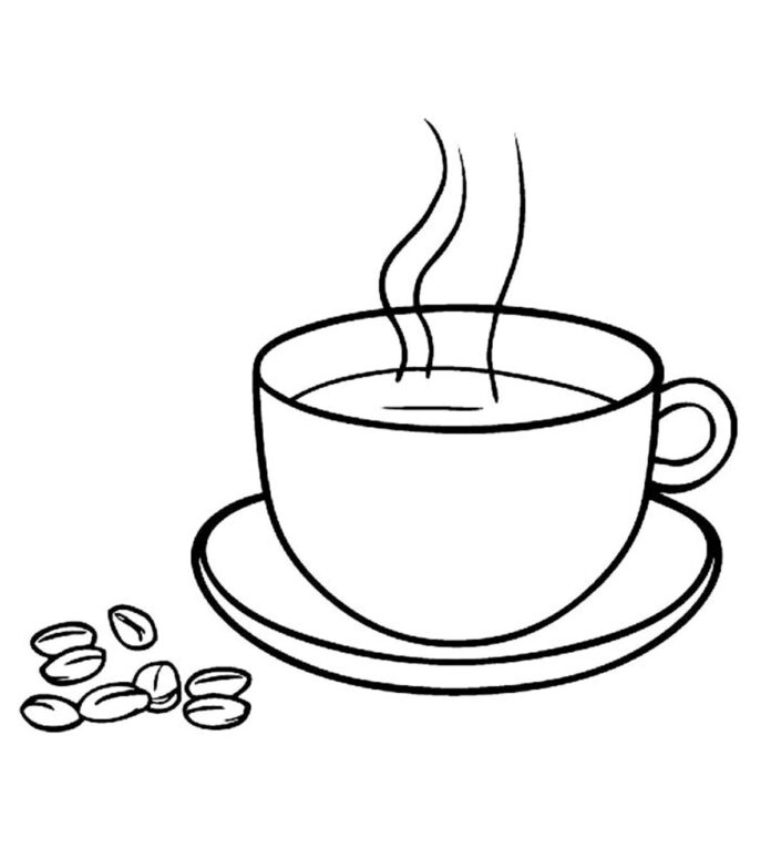 Kaffee mit Milch-Malbuch zum Ausdrucken