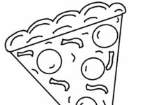 Pizzastück Malbuch zum Ausdrucken
