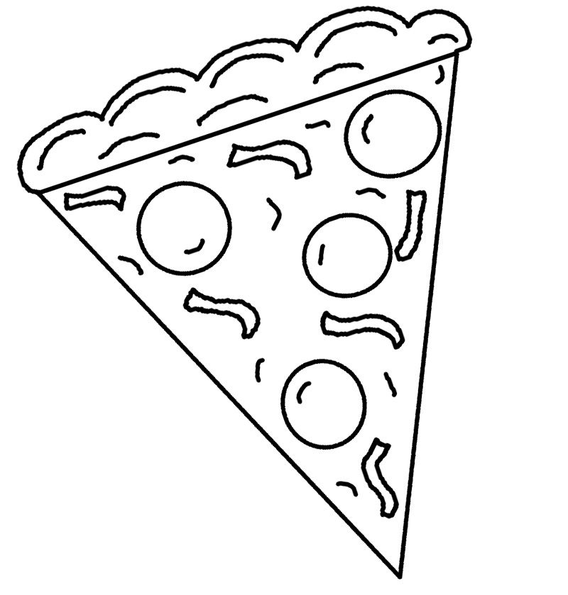 Pizzastück Malbuch zum Ausdrucken