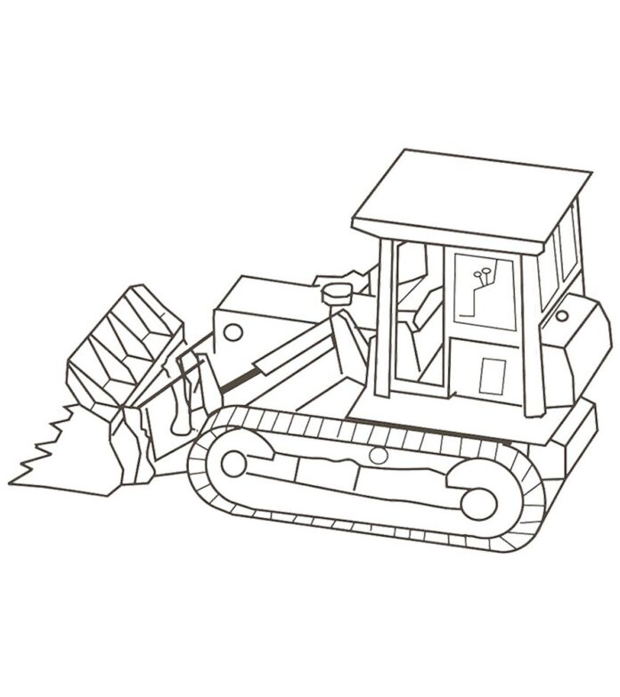 livre à colorier sur le conducteur de bulldozer à imprimer