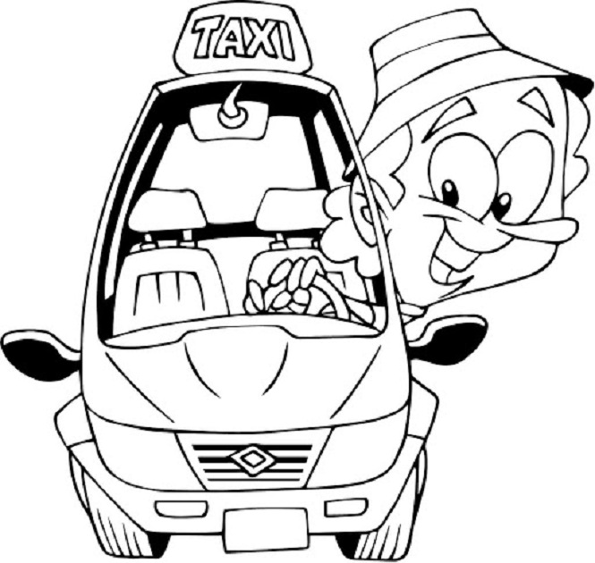 Taxifahrer-Malbuch zum Ausdrucken