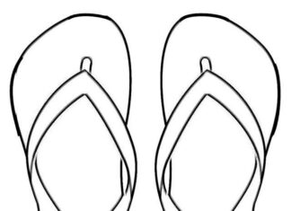 Shoes flip flops picture to print