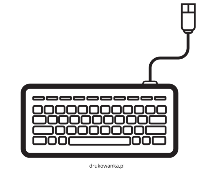 Tastatur für Computer bedruckbares Malbuch