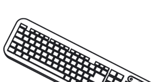 teclado de ordenador para colorear