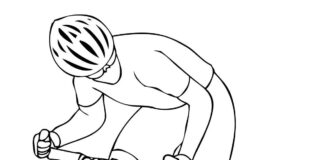 cycliste sur un vélo livre de coloriage à imprimer