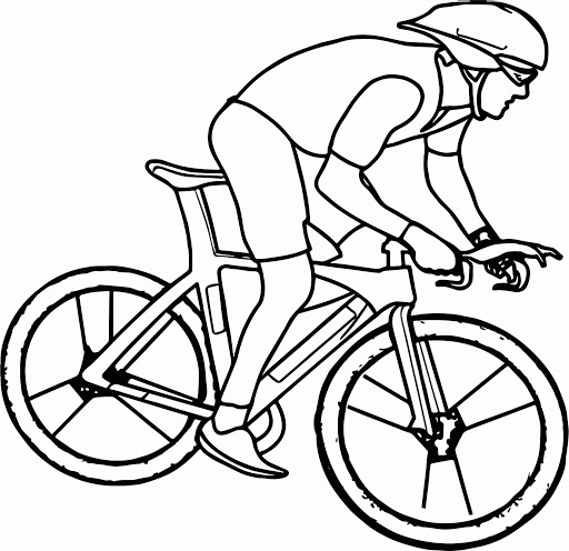 cyclist on the race coloring book to print