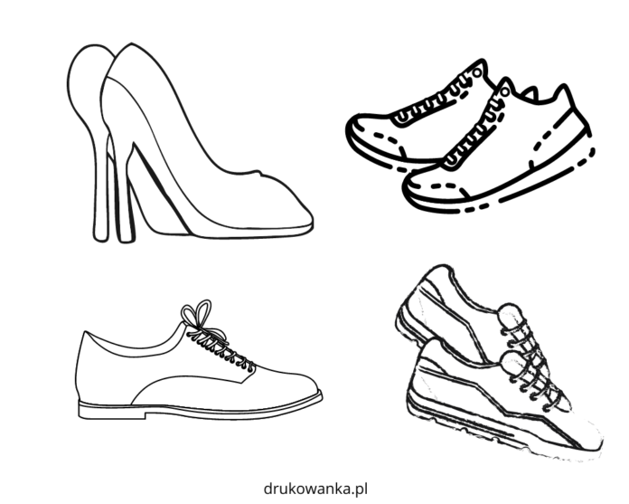 shoe collection coloring book to print