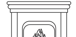 fireplace coloring book to print