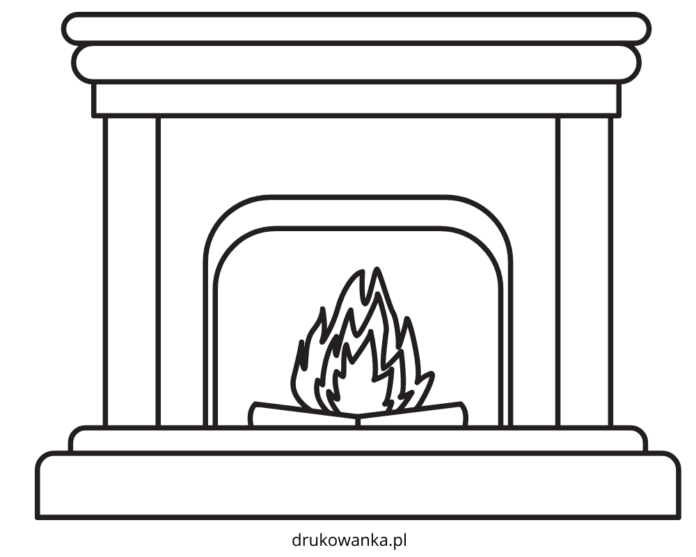 fireplace coloring book to print