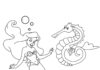 livre de coloriage hippocampe et sirène à imprimer