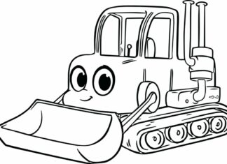 excavator for kids coloring book to print