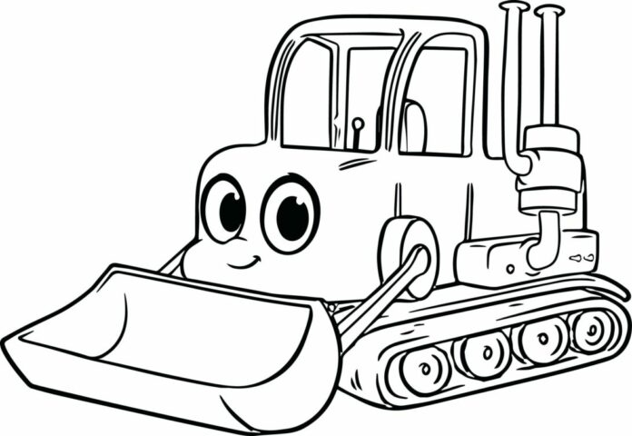 excavator for kids coloring book to print