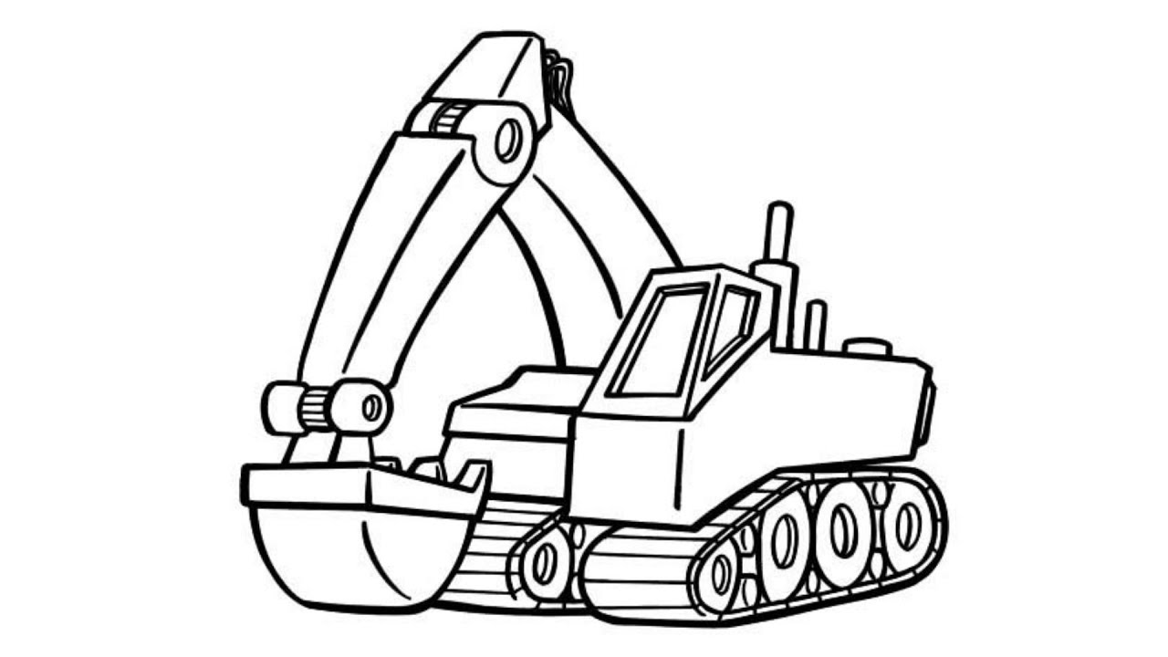 Coloring book jcb excavator to print and online
