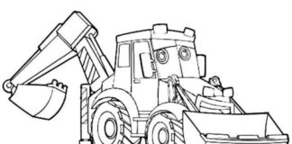 excavator on wheels coloring book to print