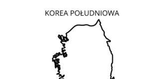 mapa da coreia do sul folha para impressão de cor