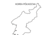 mapa da coreia do norte folha para colorir imprimível